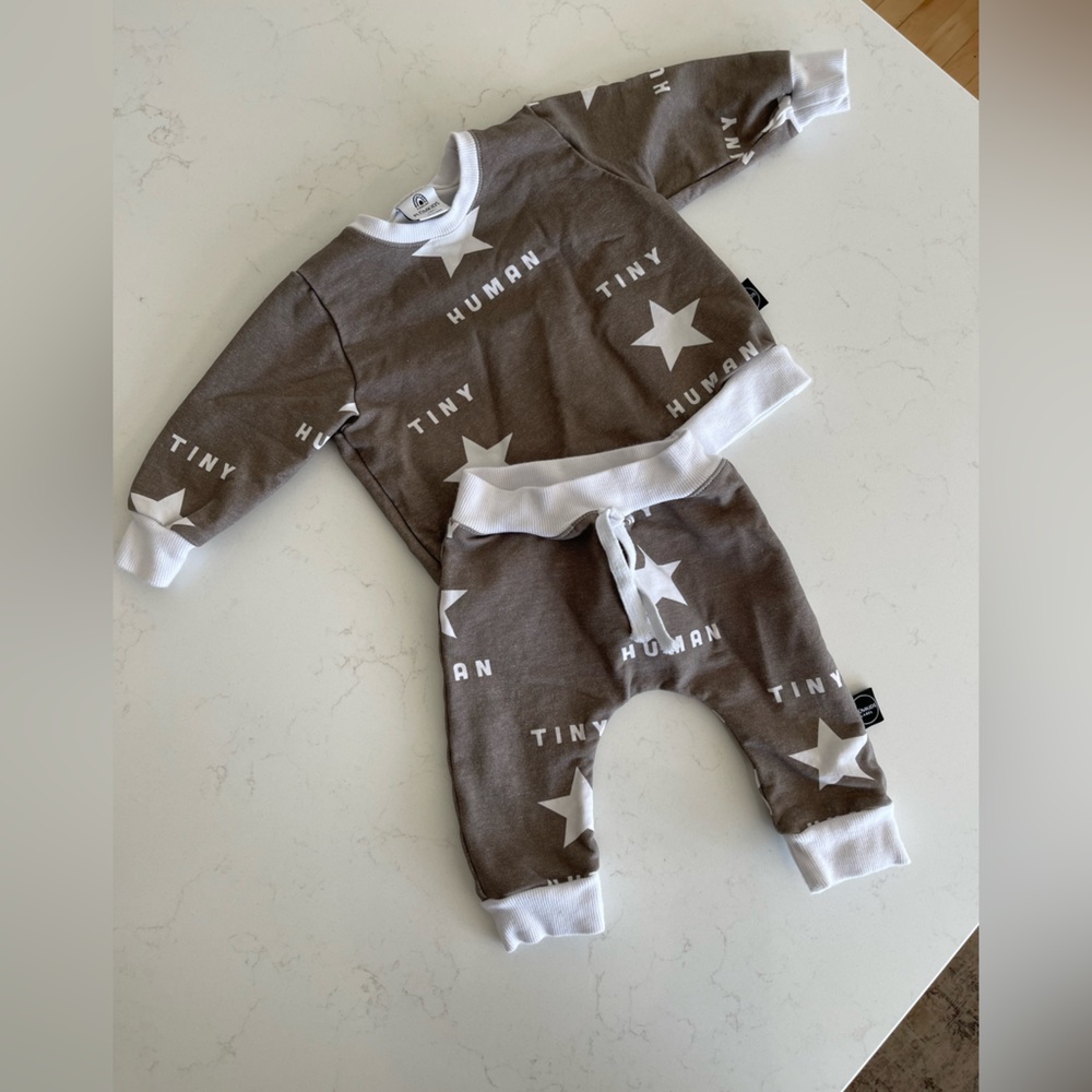 Plum kids matching set “tiny human”